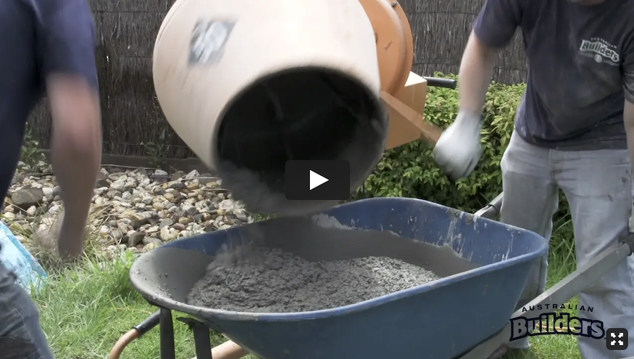 Mixing Concrete in a Mixer